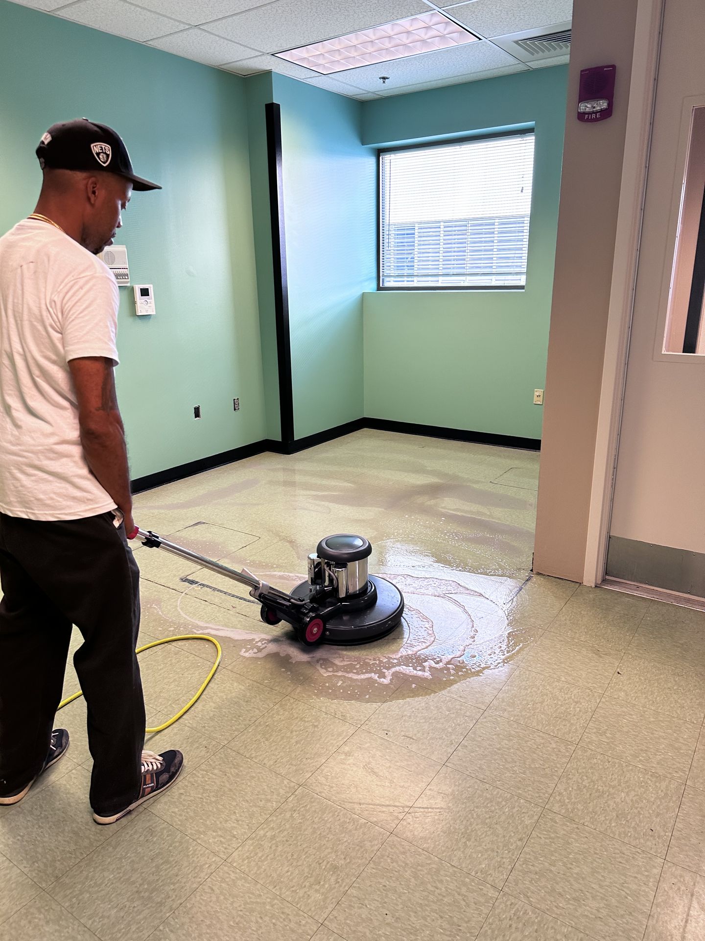 TPS Pro crew burnishing a commercial office floor in Albany NY