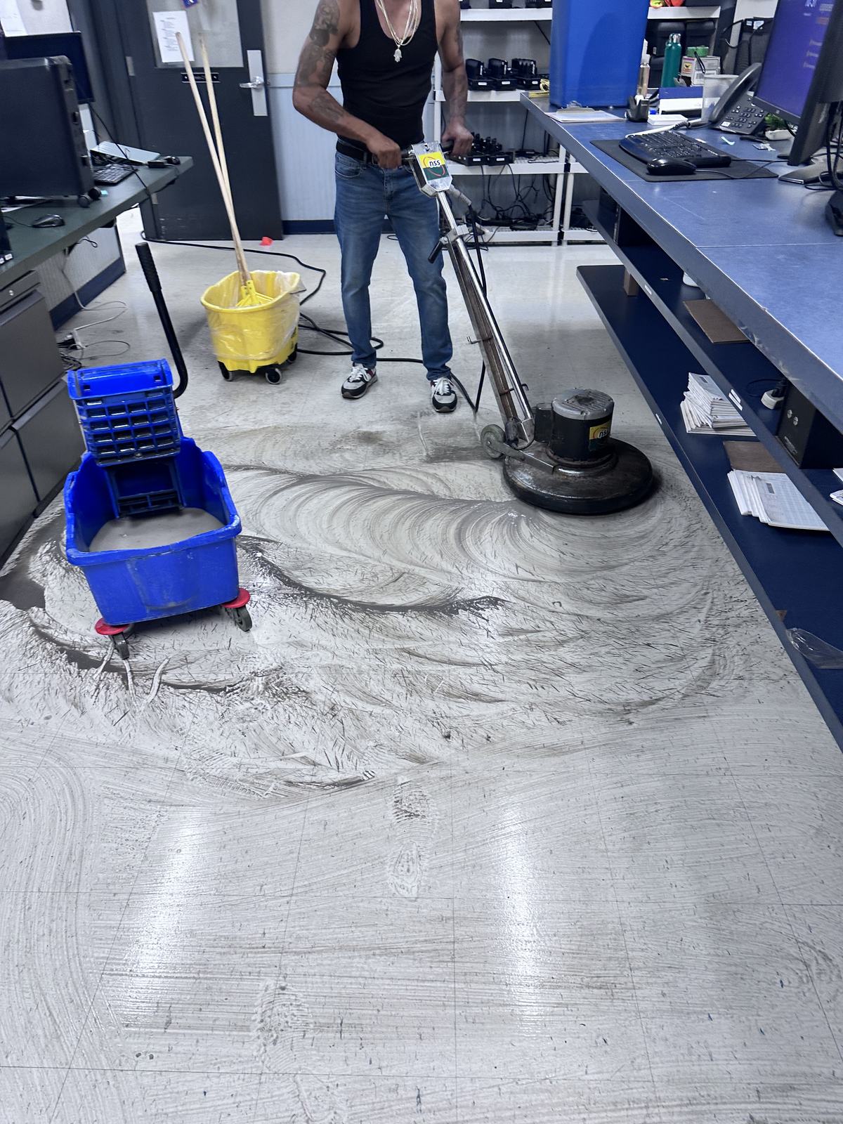 Commercial floor buffing by TPS Pro crew in Albany NY